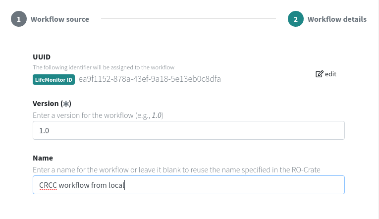 LM - Add workflow as local RO-Crate - details